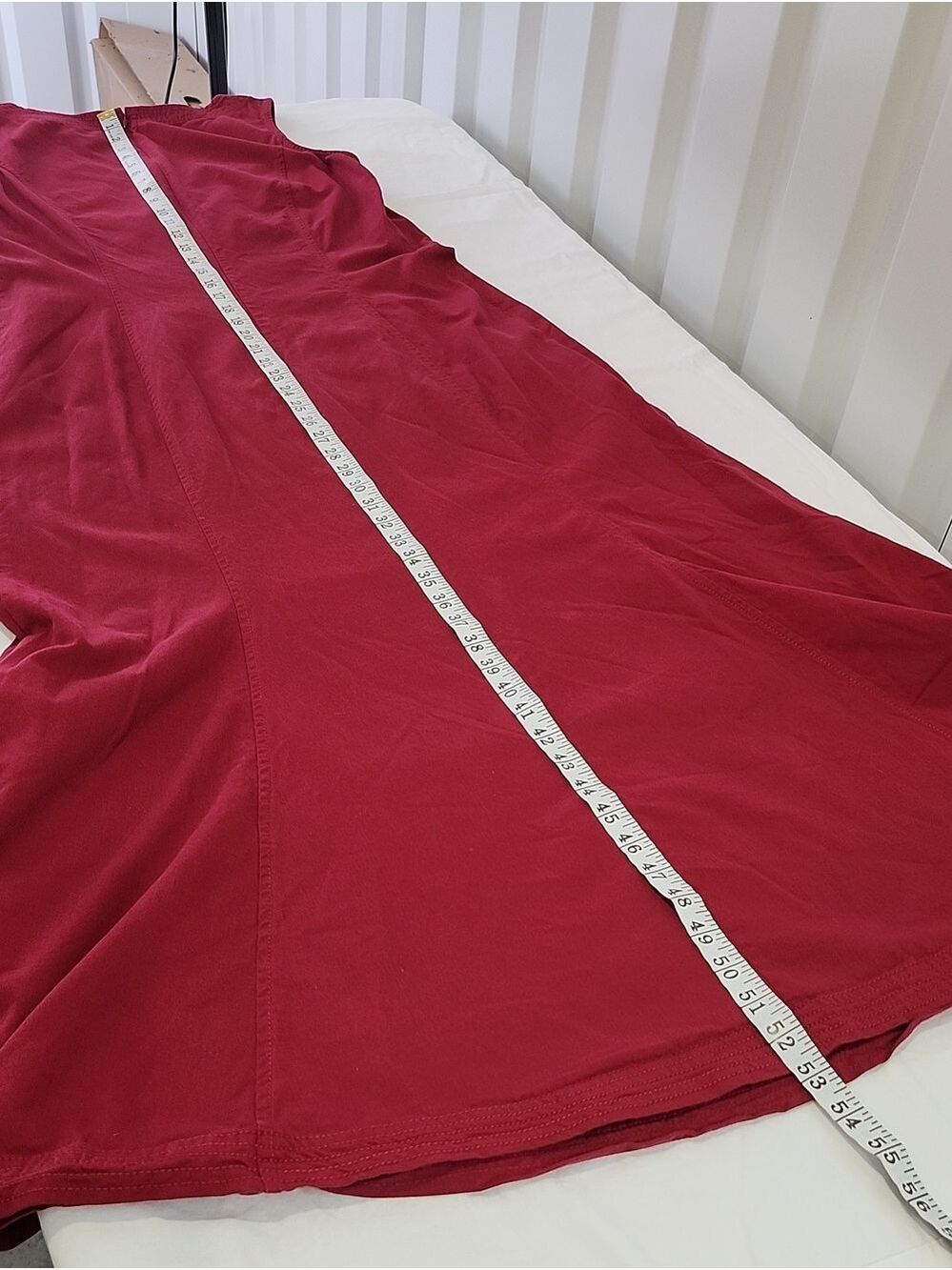 Spiegel Vintage Red Maxi Dress Sleeveless Fitted Mermaid Size 14 Cotton Tencel - Picture 8 of 8